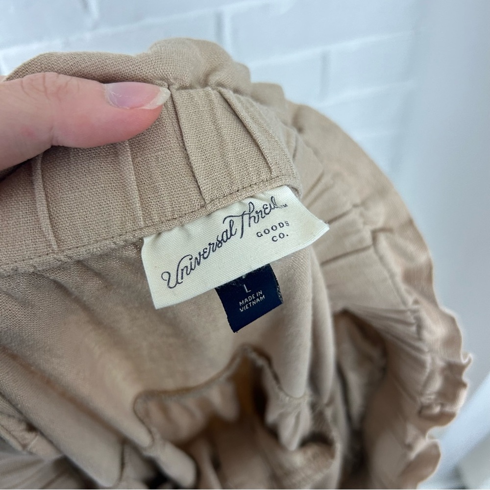 Universal Thread Tan Button Front Linen Blend Ski… - image 3